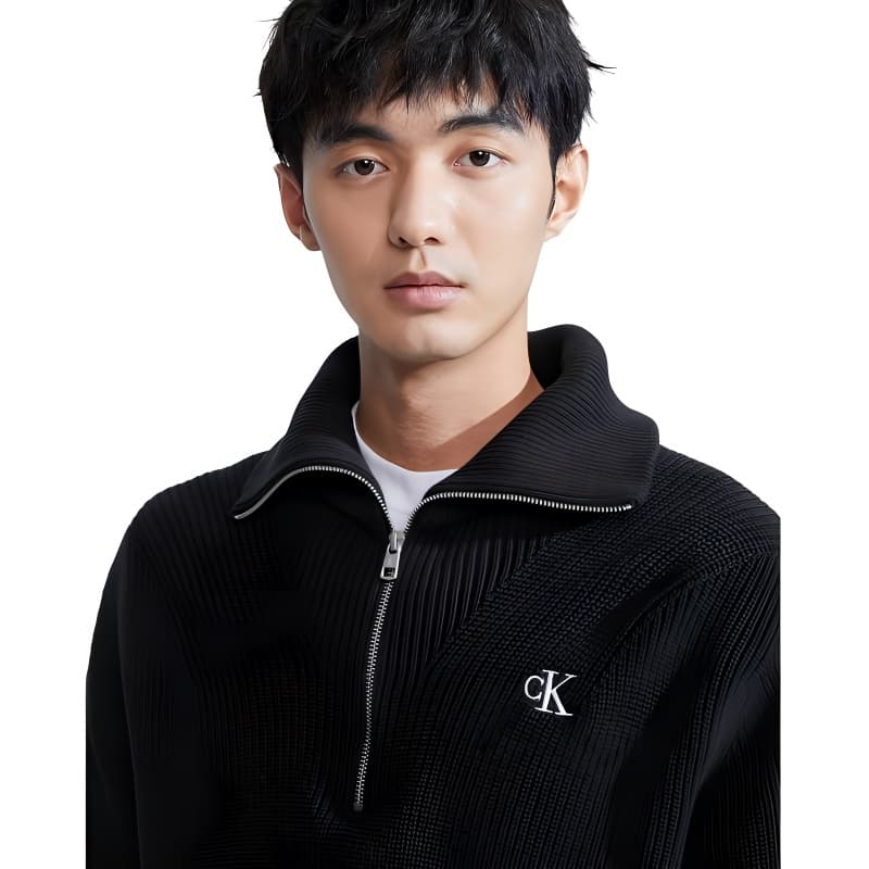 Calvin Klein Knitwear Space BlackBEH HalfTurtleneck Moderate Straight Fit