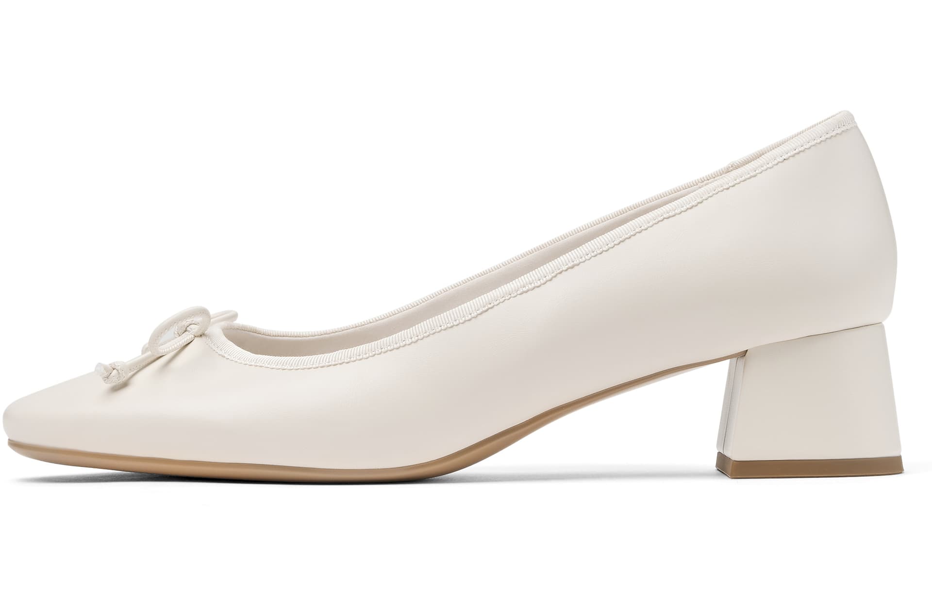 CHARLES&KEITH Small Ck PU, Textile Chunky Heel 4.2cm
