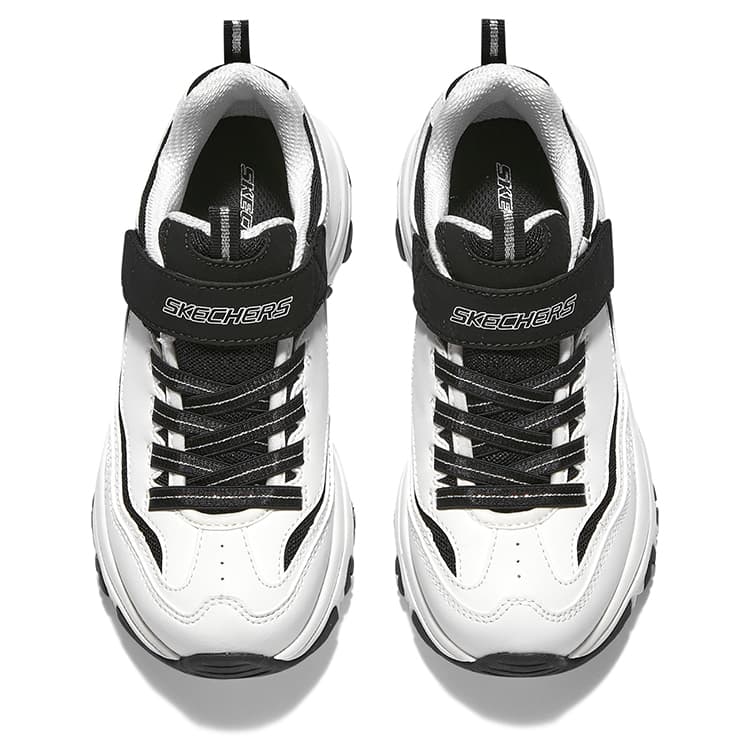 Skechers Synthetic Lifestyle Black White Gray Teenagers