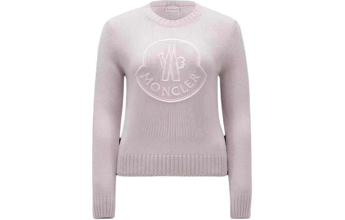 Moncler Logo embroidered Crew neck Jumper Pink
