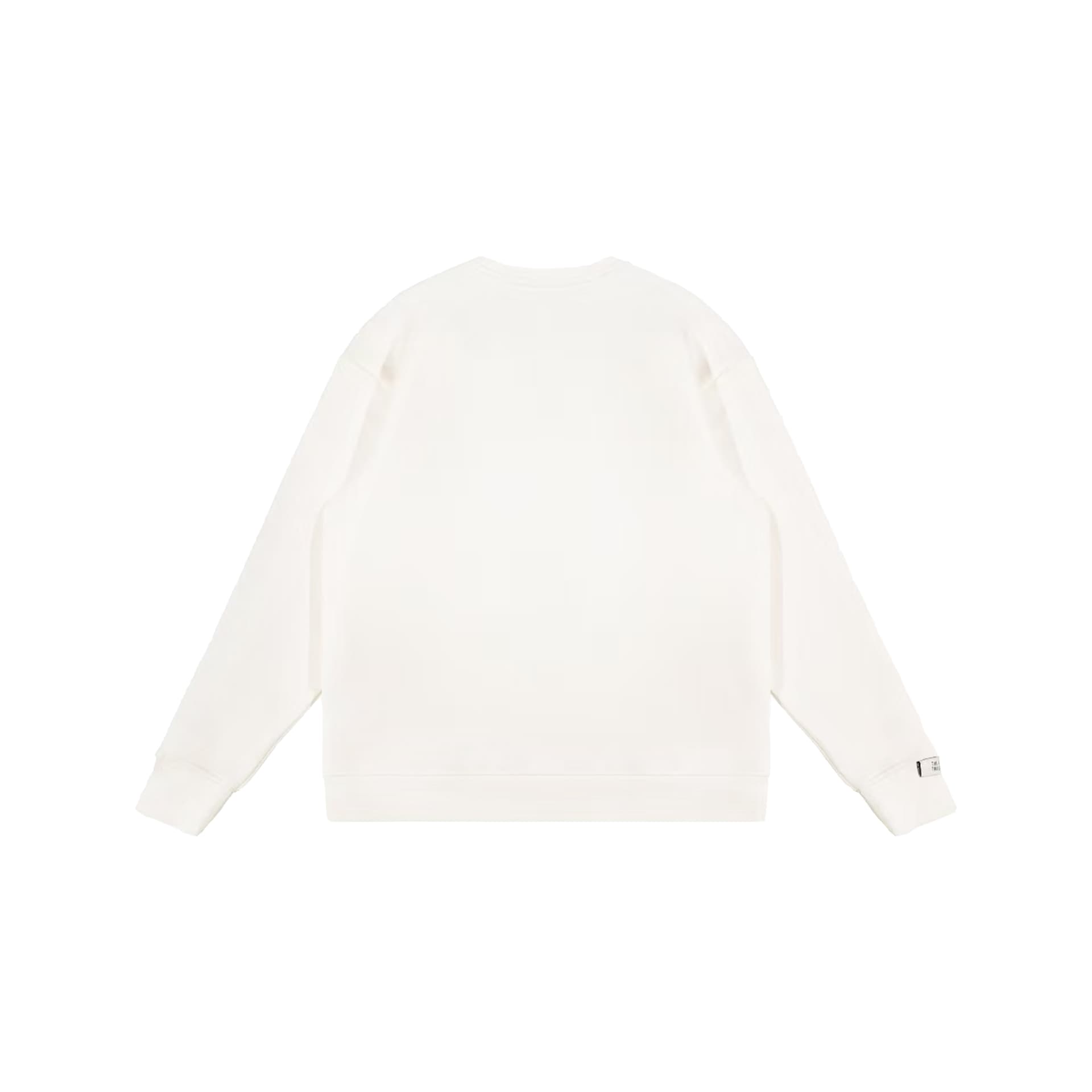 Adidas LABEL Mist White Star Trail, Shimmery Cat, Niche Design, Warm, Versatile, Fleece Lined Pullover Long Sleeved