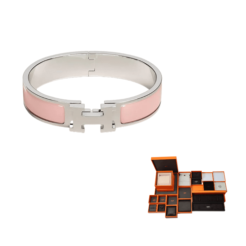HERMES Clic H Bangles Pink Pink