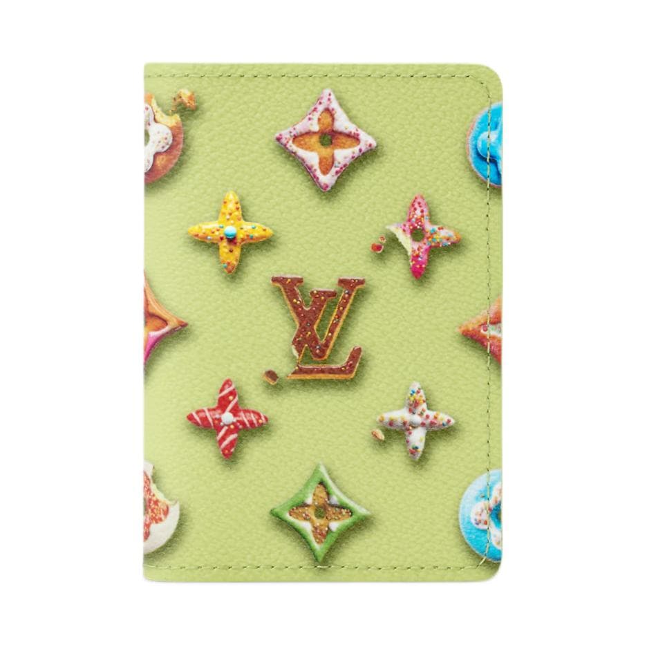 LOUIS VUITTON Monogram Donuts Coated Canvas Card Holder Green Basic Set (Bag+Dust Bag)