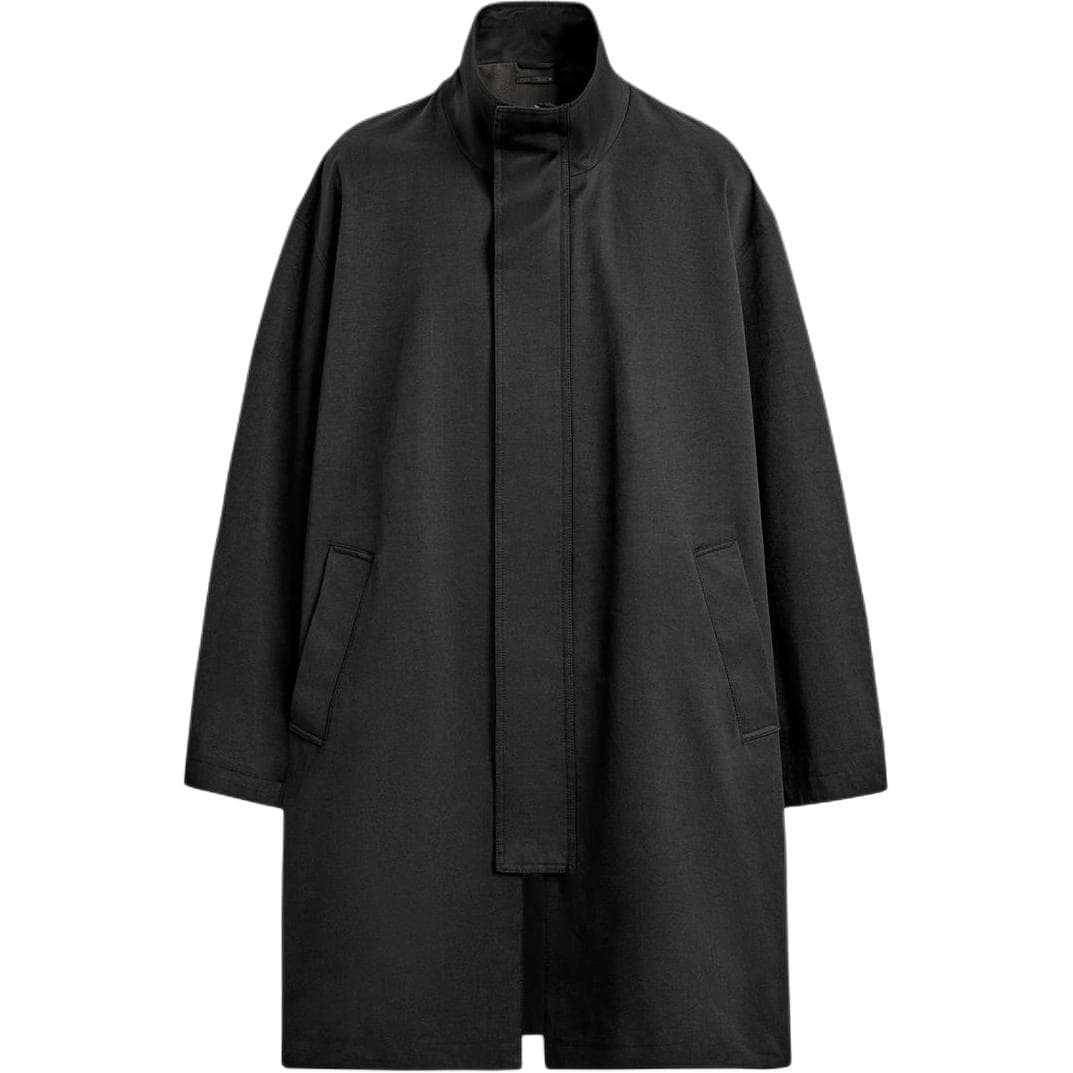 ZARA Parka Black Stand Collar Moderate