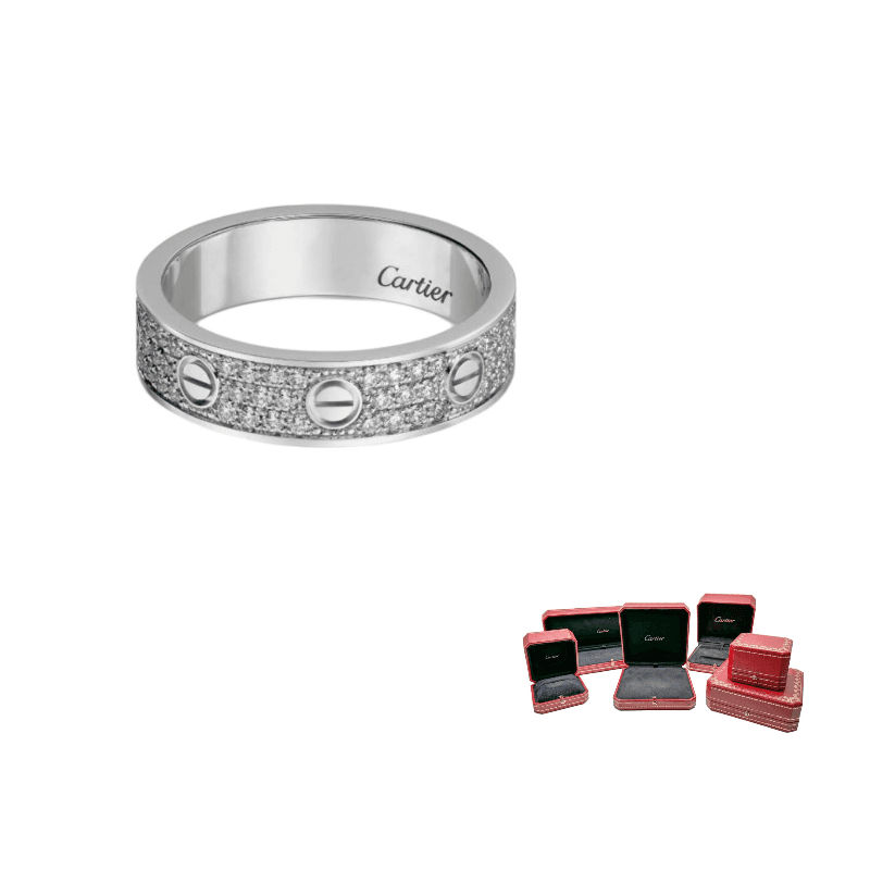 CARTIER LOVE 18K Gold Diamond Rings White Gold