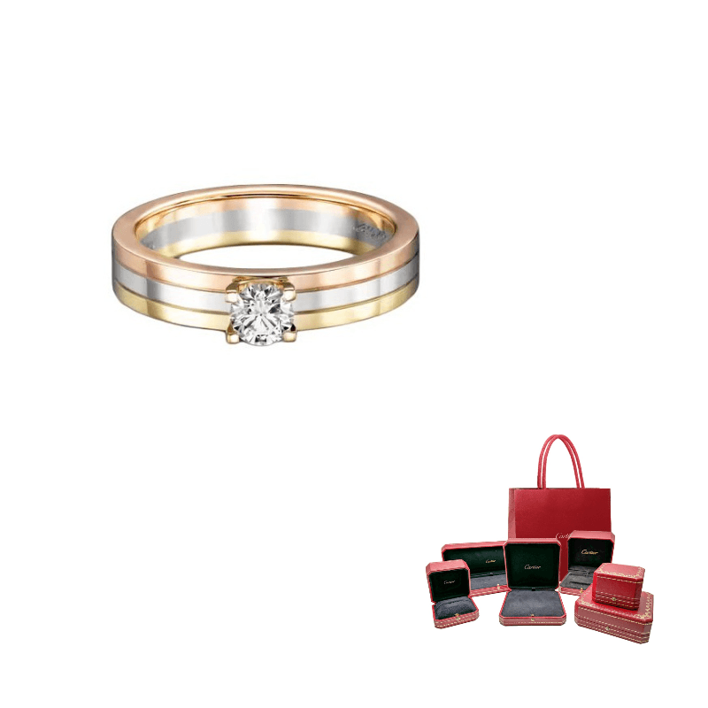 CARTIER Vendome Louis 18K Gold Diamond Rings Multicolor