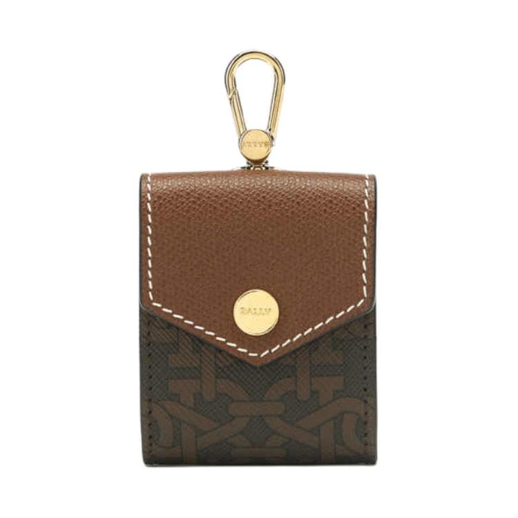 BALLY Cow With Fabric Earphone Case Brown Basic Set (Bag+Dust Bag)