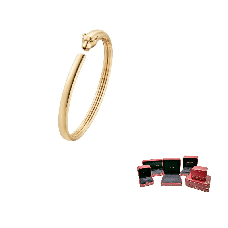 CARTIER PANTHÈRE 18K Gold Onyx, Tsavorite Garnet Bangles Gold Gold