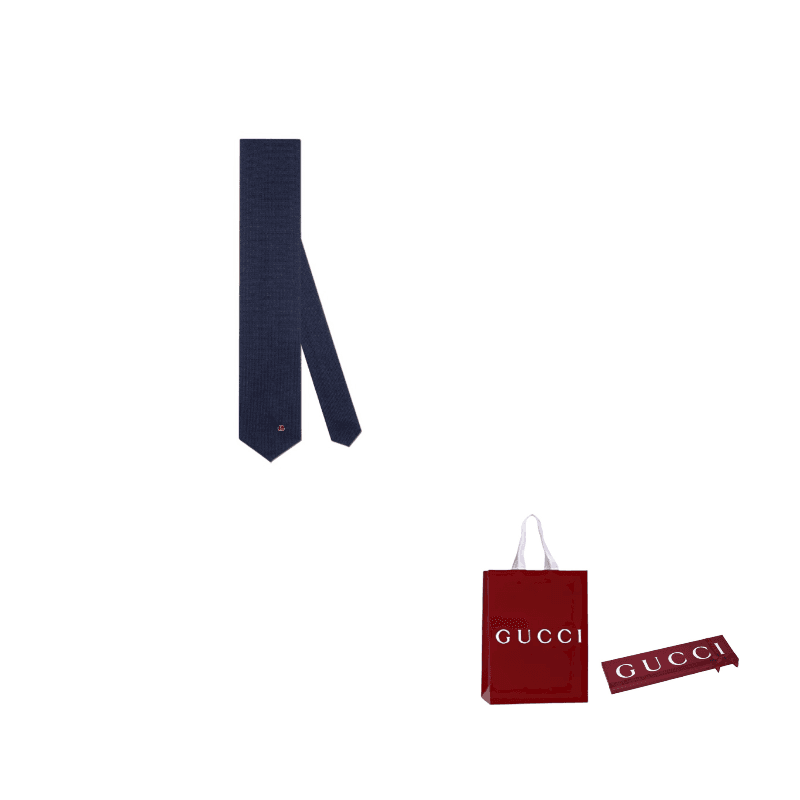 GUCCI Wool Ties Dark Blue Dark Blue