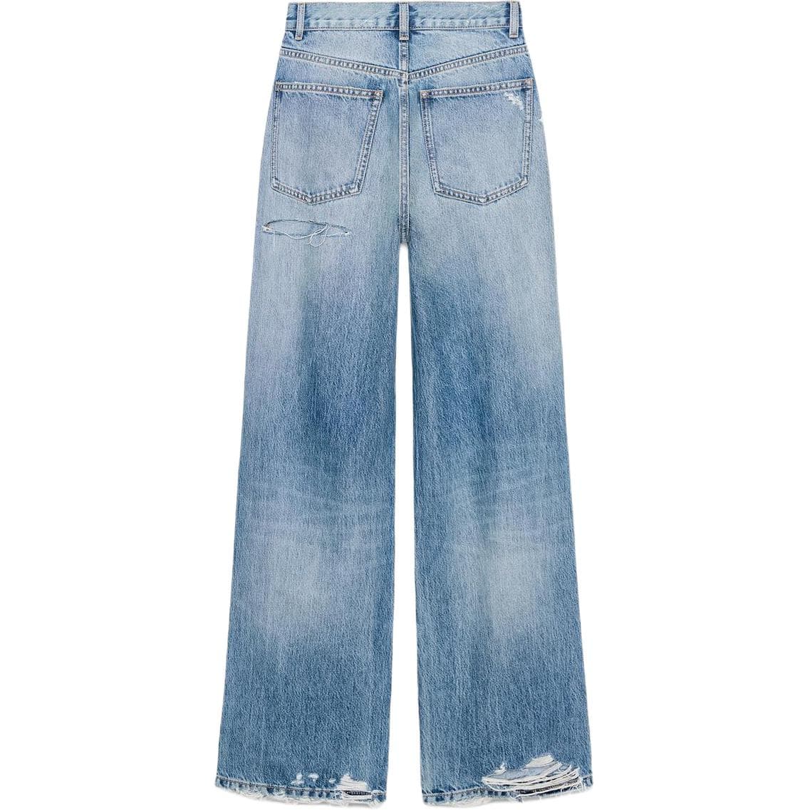 ZARA Trf Jeans Blue Moderate Wide Leg