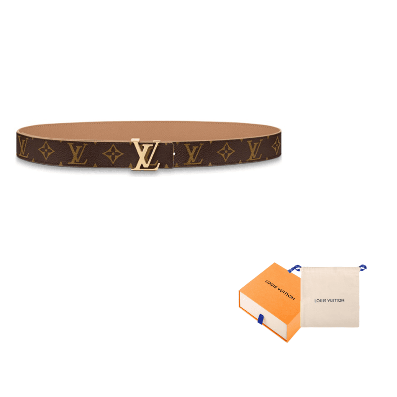 LOUIS VUITTON Initiales Canvas Metal Parts Brown Width 3cm Brown