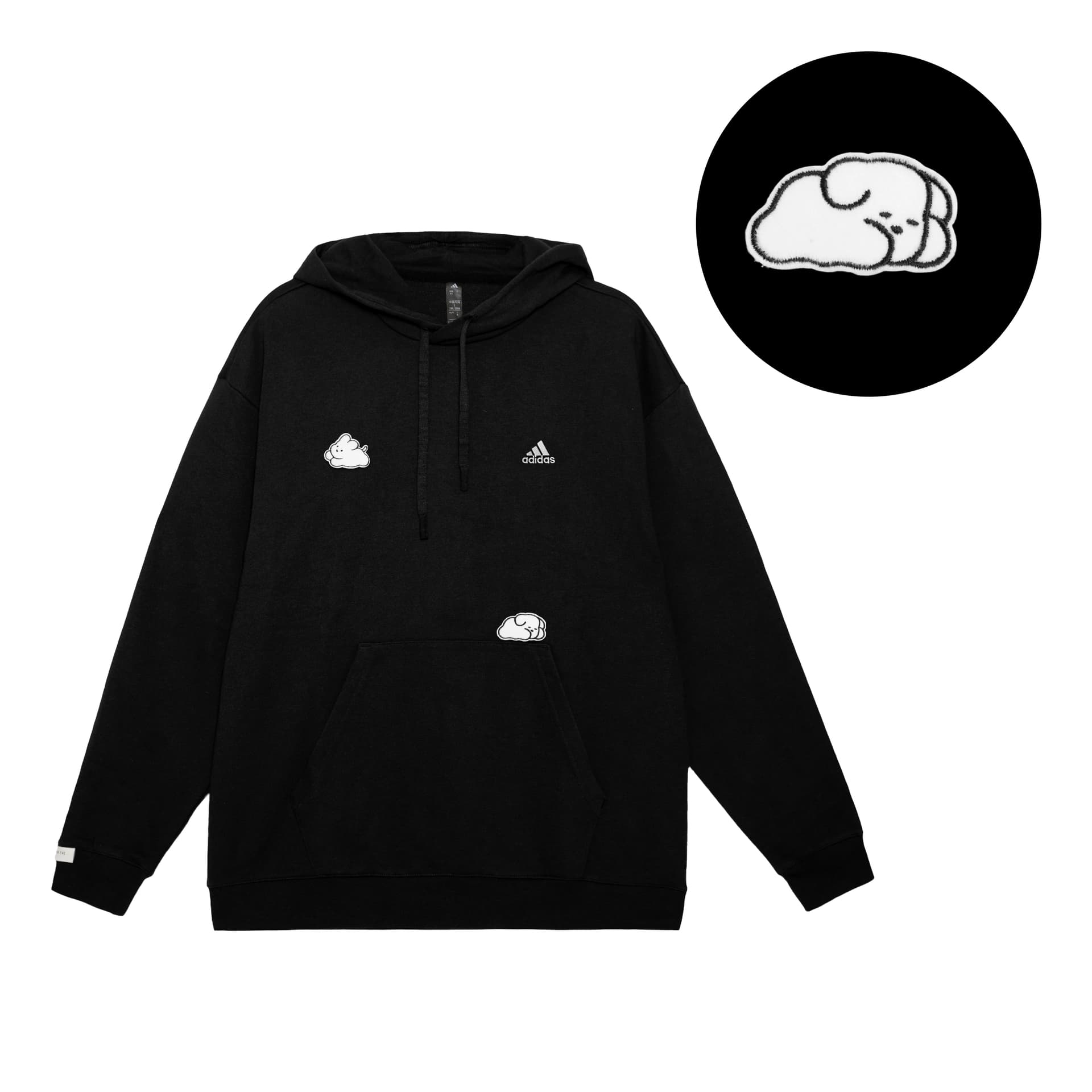 Adidas SWEAT Sweatshirts Black Hooded Thickened Regular