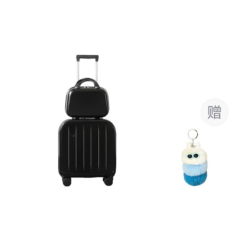 YIKU ABS+PC Trolley Bag 18 Inch Dogwood Powder/mint Green/black/grain White/yellow Black Combo Luggage Set