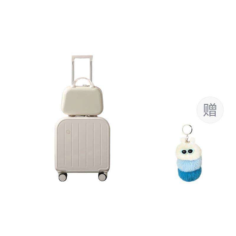 YIKU ABS+PC Trolley Bag 18 Inch Dogwood Powder/mint Green/black/grain White/yellow Grain White Combo Luggage Set