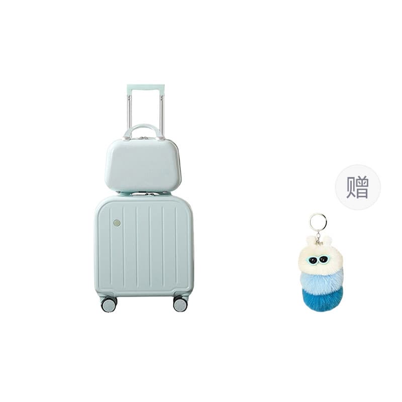 YIKU ABS+PC Trolley Bag 18 Inch Dogwood Powder/mint Green/black/grain White/yellow Mint Green Combo Luggage Set