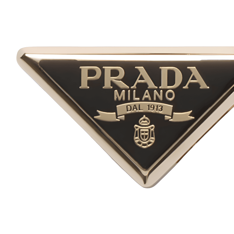 PRADA Metal, Enamel Scarf Clip Black
