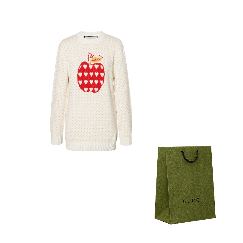 GUCCI Sweaters Ecru Crew Neck Moderate