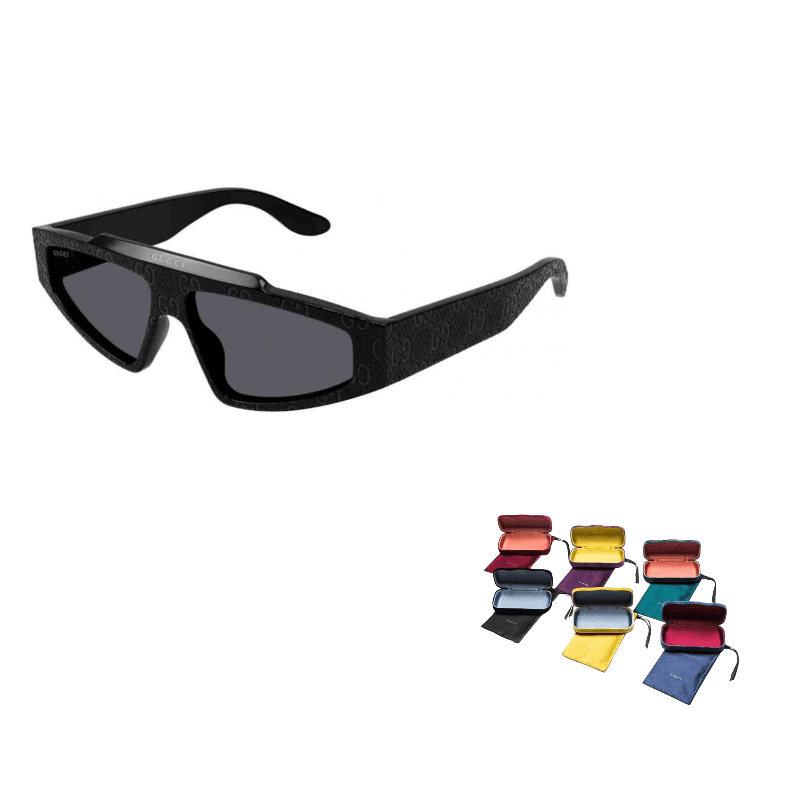 GUCCI Irregular Shape Sunglasses Black