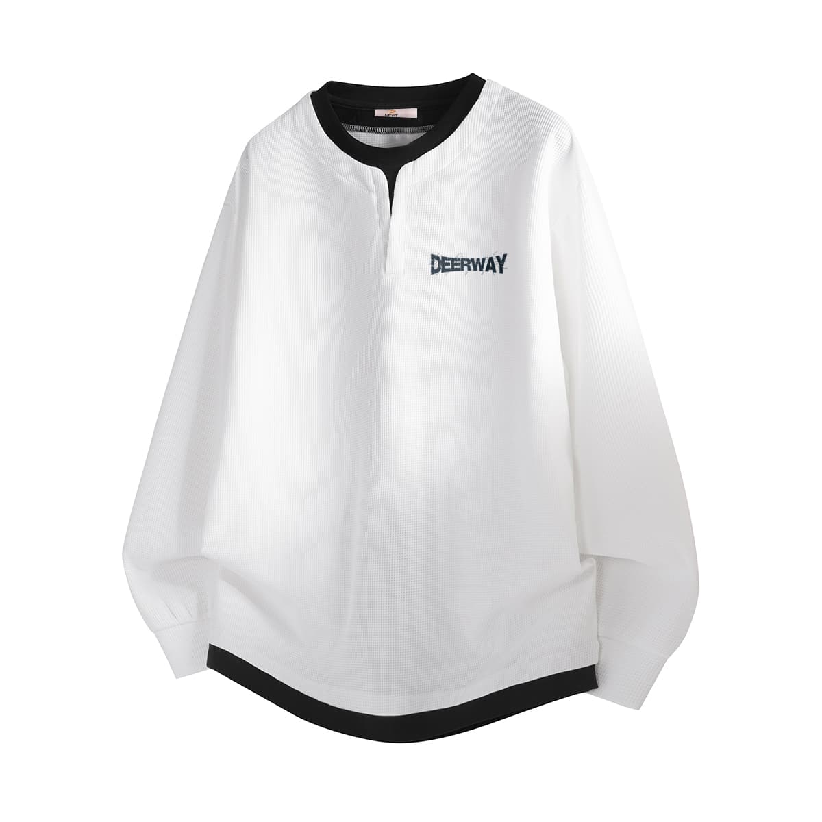 DEERWAY Sweatshirts Henry Collar Moderate Mock Two Piece