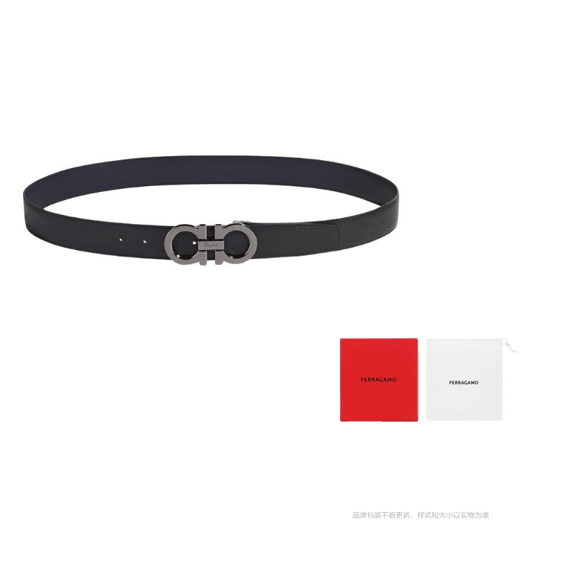 Ferragamo Gancini reversible belt Black
