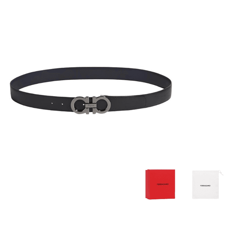 Ferragamo Gancini reversible belt Black