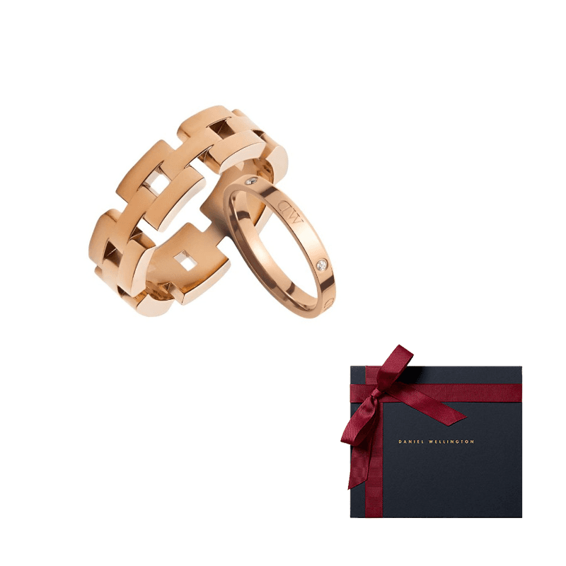 Daniel Wellington Synthetic Cubic Zirconia Alloy Rings Rose Gold