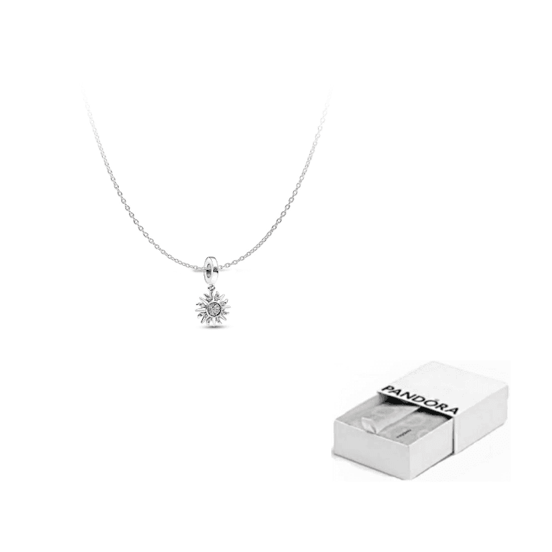 Pandora Cubic Zirconia Necklaces Silver Sparkling Sun