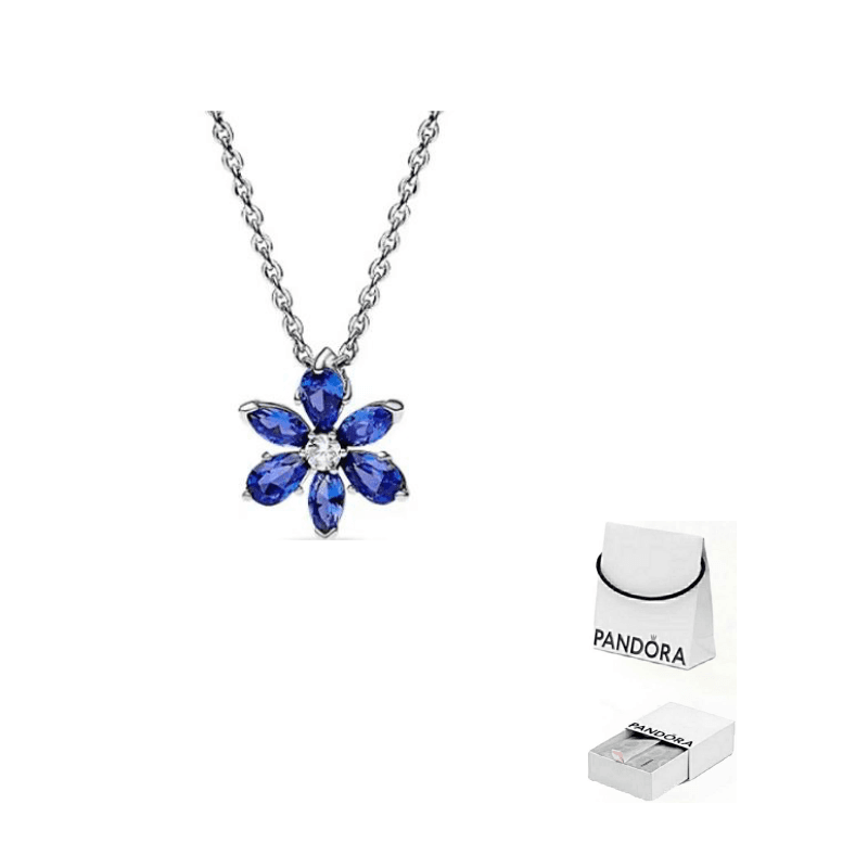Pandora Synthetic Cubic Zirconia 925 Sterling Silver Glass Necklaces Silver Silver