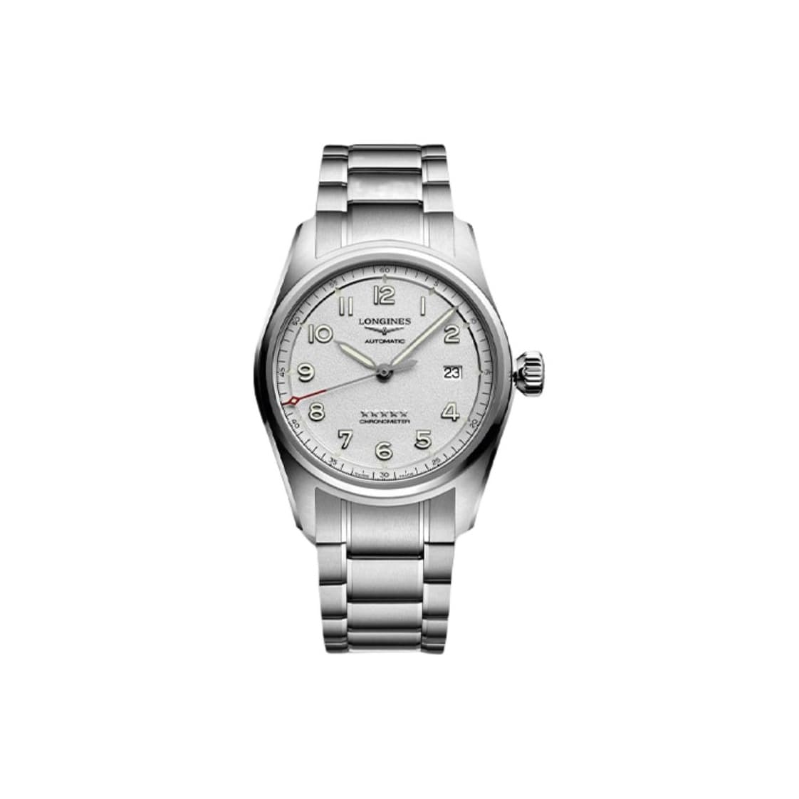 LONGINES Spirit Collection Automatic Mechanical Movement 100m Waterproof Watch 40mm Silver Dial Silver Strap BrandNew with No Brand Warranty
