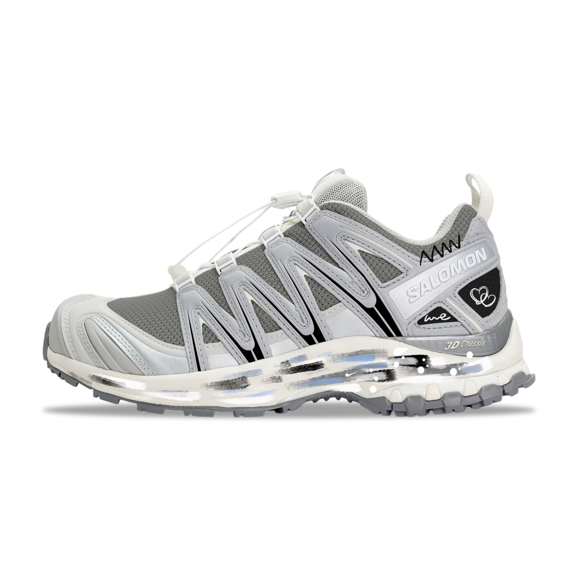 SALOMON XA PRO 3D YDCC Faint Light Confession, Couple, Campus, Polished Hand Drawn Soft Comfortable Silver