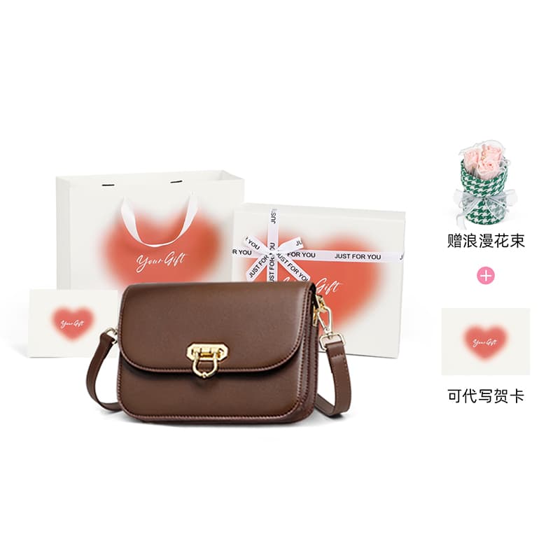 VINEY Cow Shoulder Bag Small Multicolor Coffee
