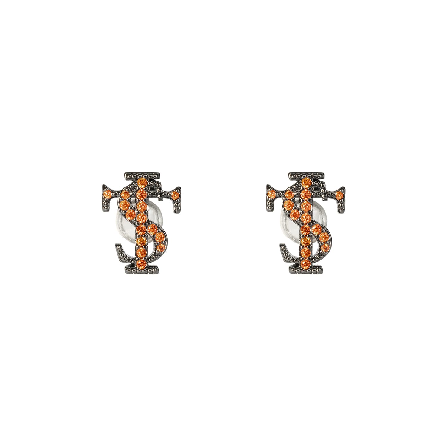 STK SMALL TOWN KID 925 Sterling Silver With Copper Zircon Stud Earrings