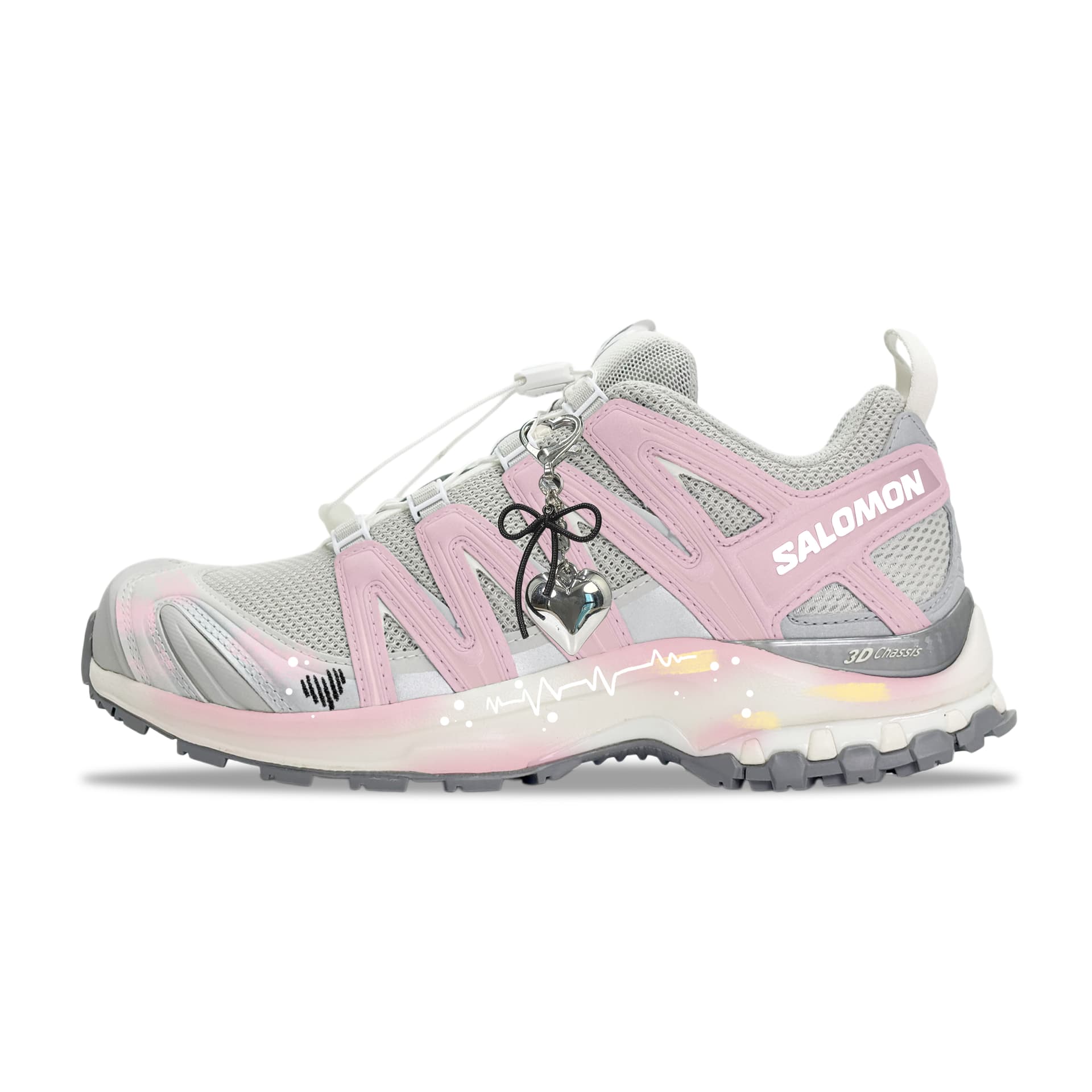 SALOMON XA PRO 3D YDCC Heartbeat HZ Couple, Campus, Polished Hand Drawn Soft Comfortable Outdoor Pink