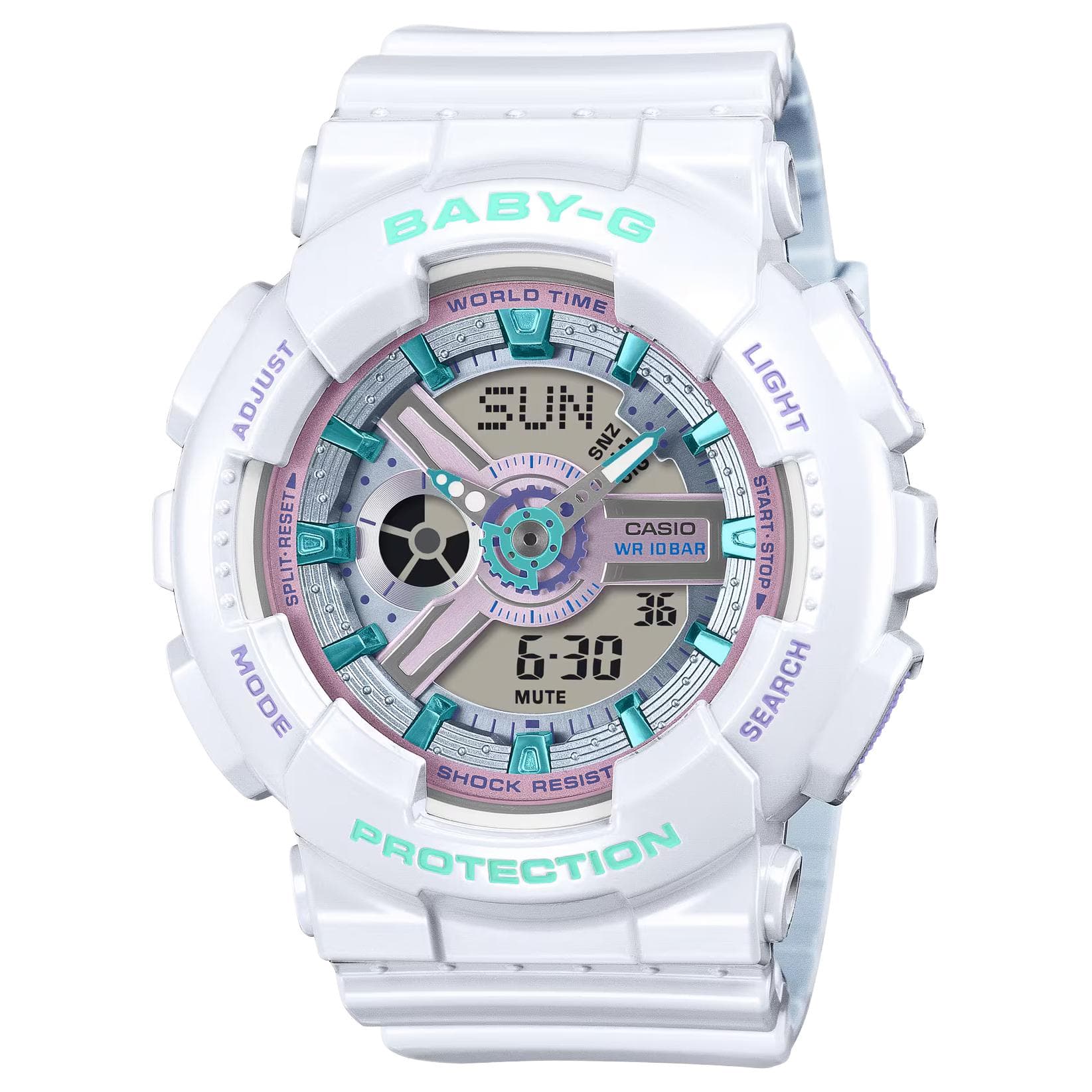 CASIO BABY G BA 110 Collection Quartz Movement Resin Strap Watch Watch Multicolor Watch Dial