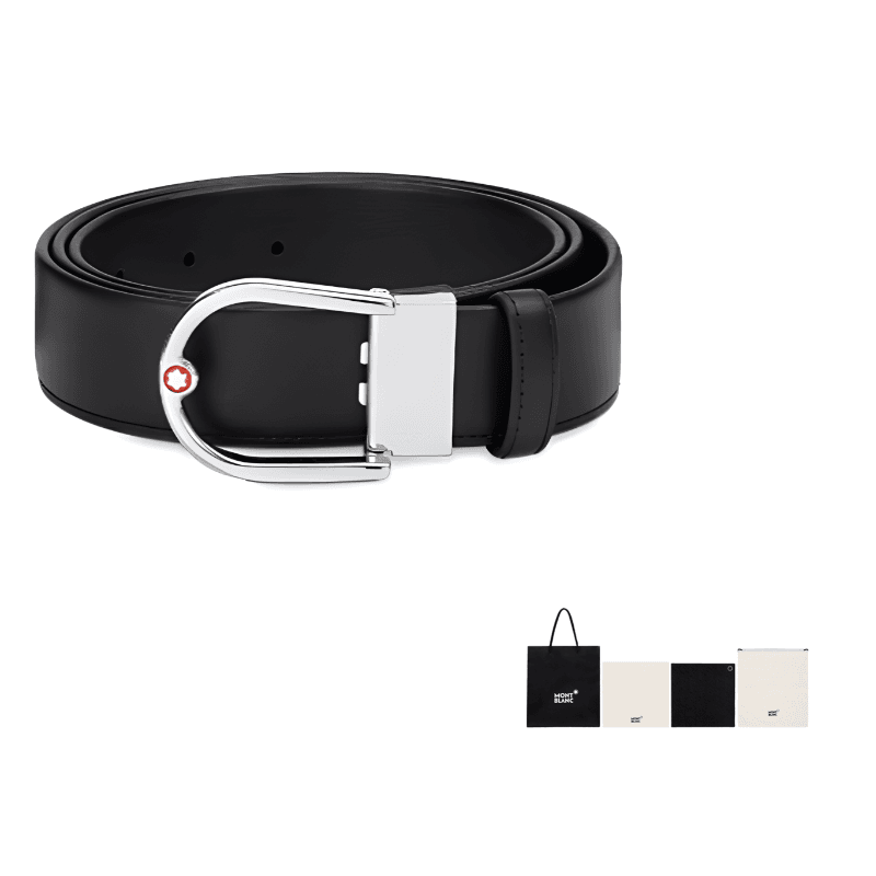 MONTBLANC Cow Black Width 3.5cm Black