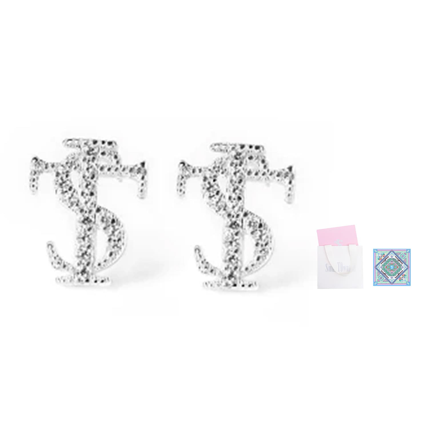 STK SMALL TOWN KID 925 Sterling Silver With Copper Zircon Stud Earrings