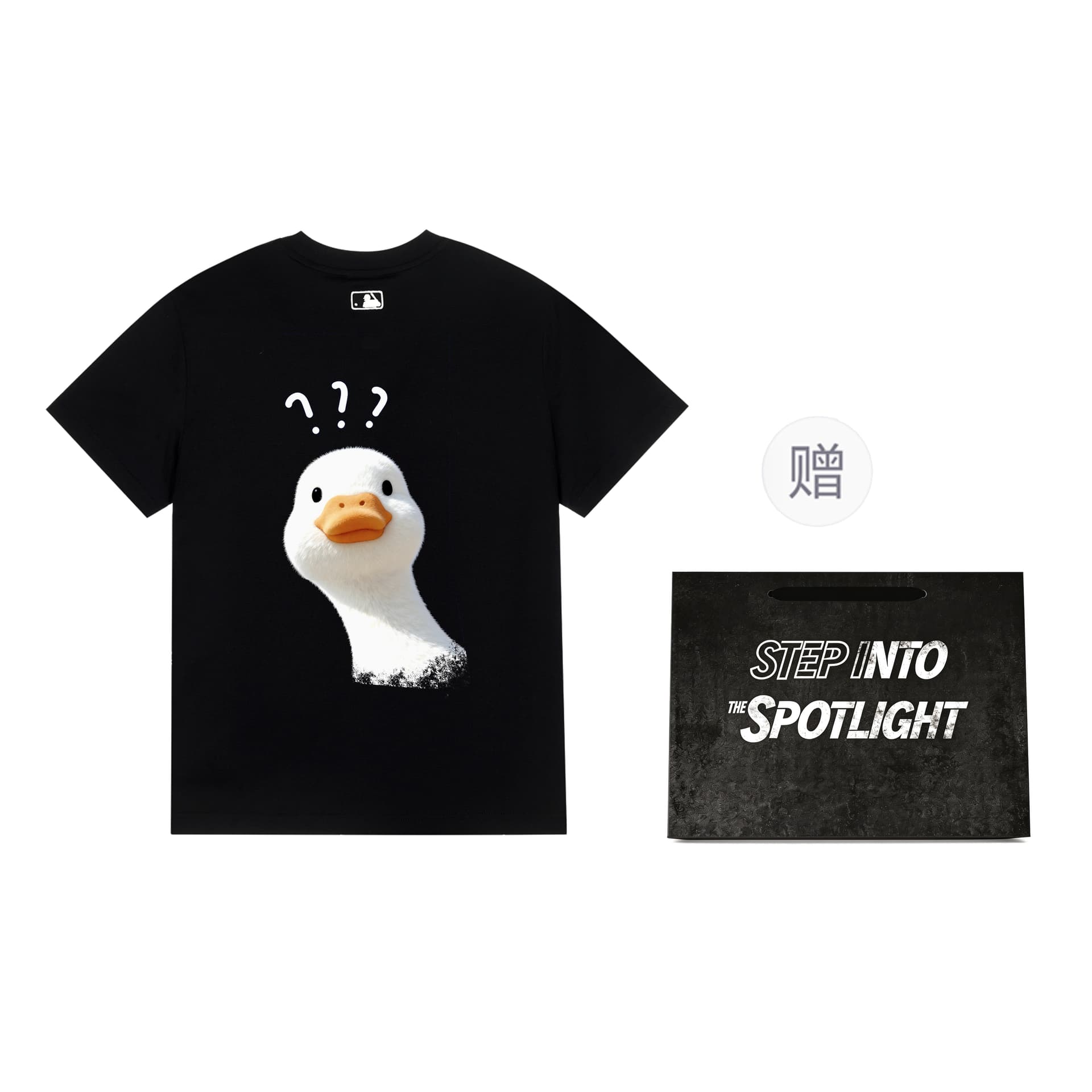 MLB TShirts Question Mark DuckBlack Limited Shopping Bag Crew Neck Moderate Straight Fit
