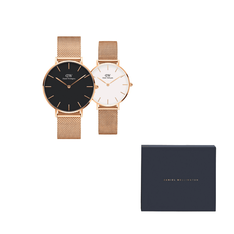 Daniel Wellington PETITE Collection Wrist Quartz Movement Stainless Steel Watchband Black Dial