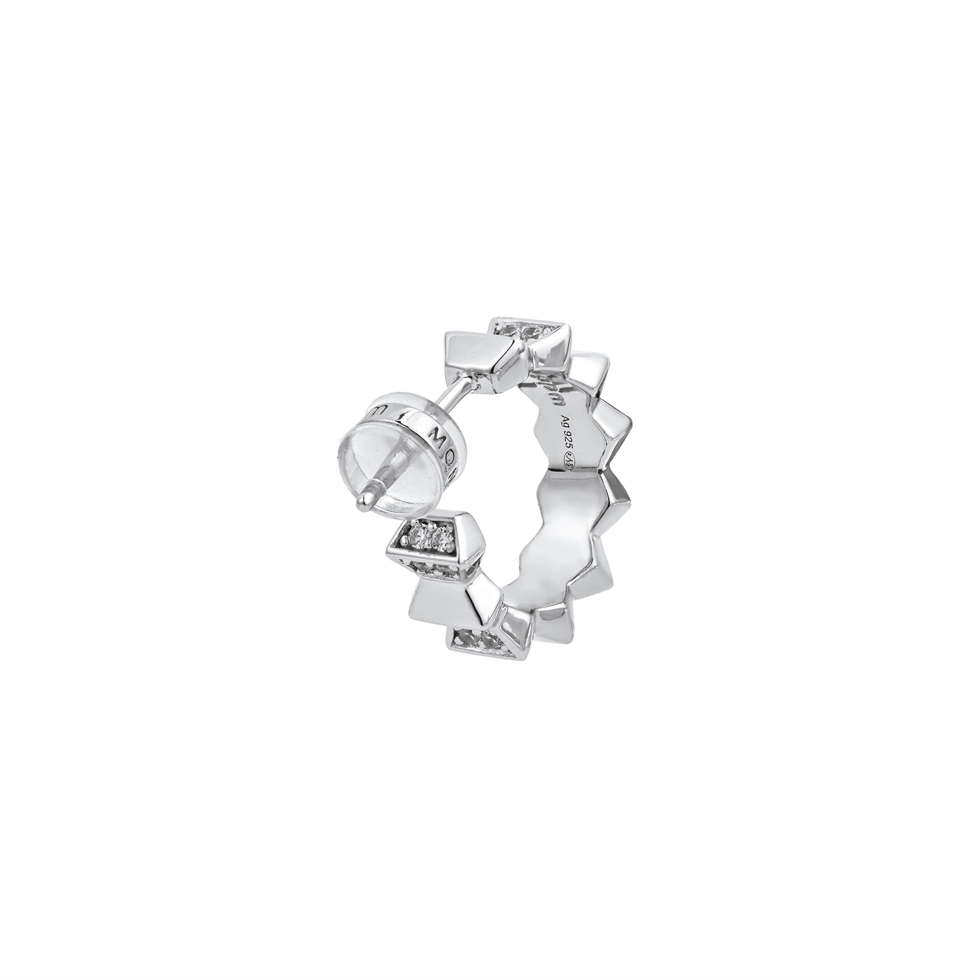 Apm Monaco Synthetic Cubic Zirconia Earrings Silver