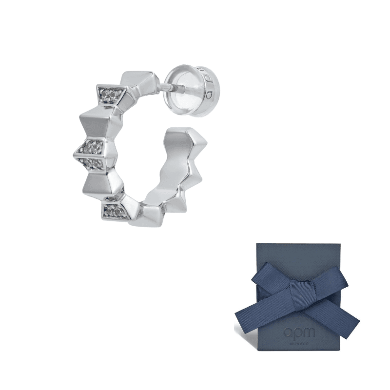 Apm Monaco Synthetic Cubic Zirconia Earrings Silver Silver