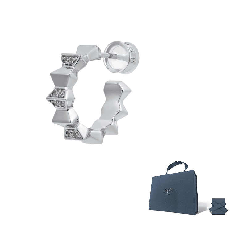 Apm Monaco Synthetic Cubic Zirconia Earrings Silver Silver