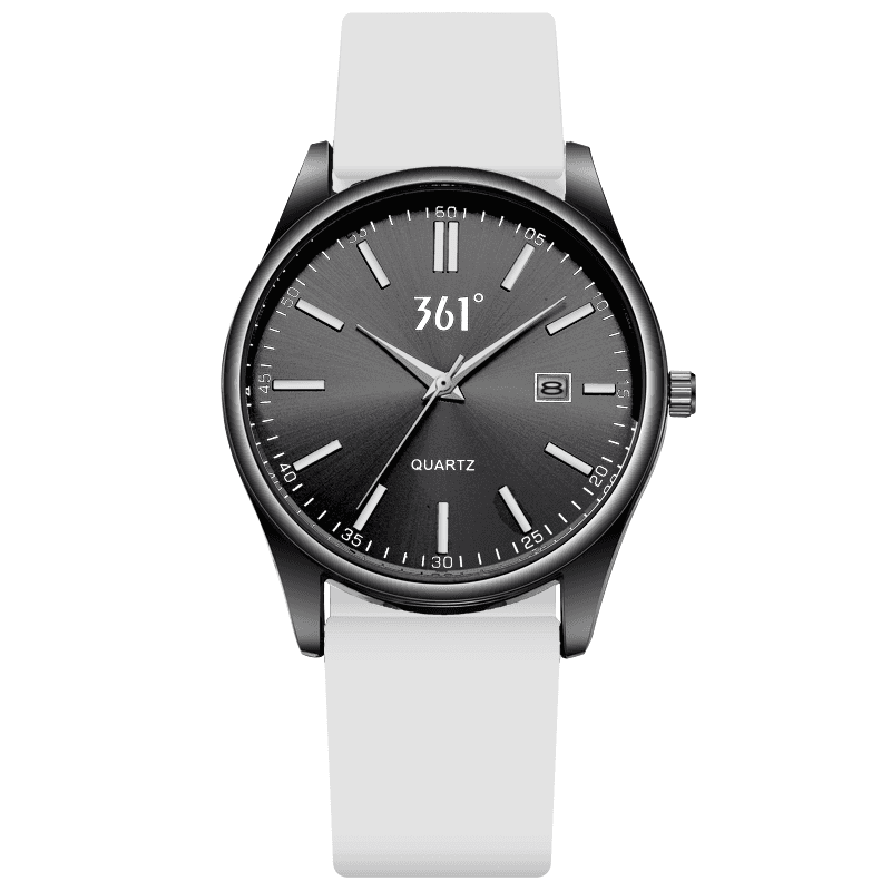 361° Quartz Movement Silicone Strap Watch Black Dial