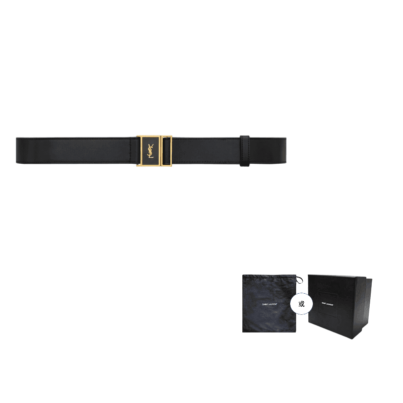 SAINT LAURENT Cassandre Magnetic Belt Black