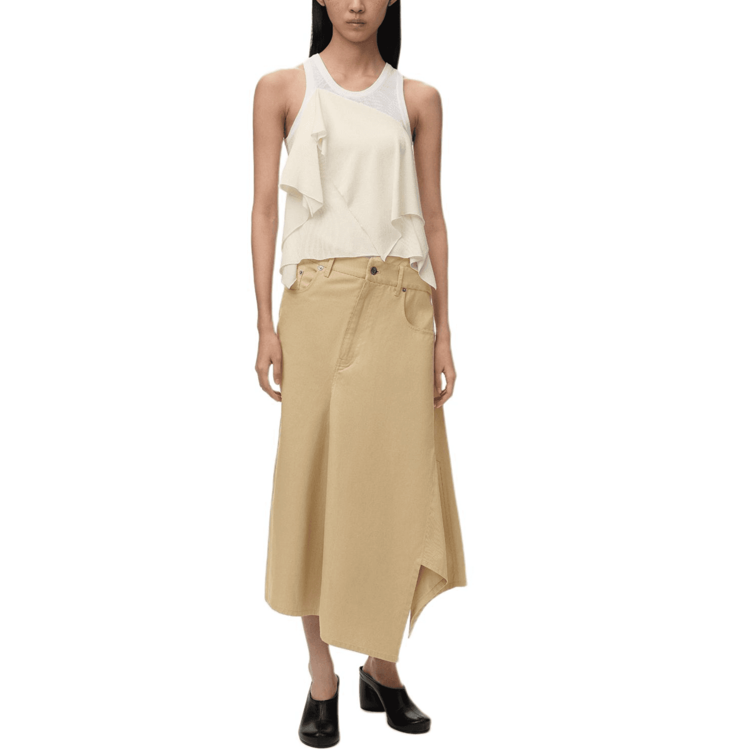 LOEWE Long Beige Moderate Midi Skirt Other
