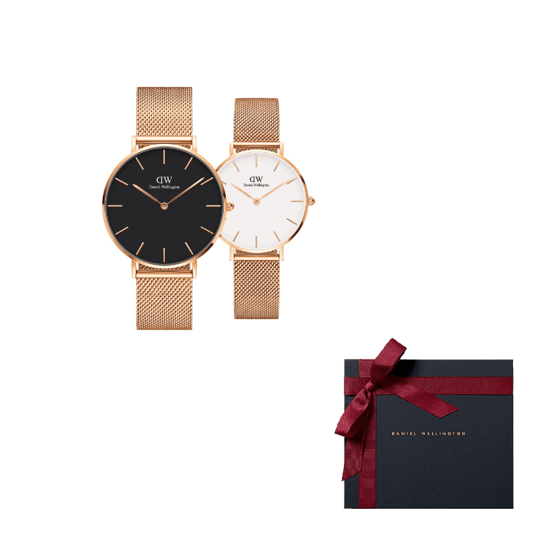 Daniel Wellington PETITE Collection Wrist Quartz Movement Stainless Steel Watchband Black Dial Rose Gold White Dial Watch & Rose Gold White Dial Watch