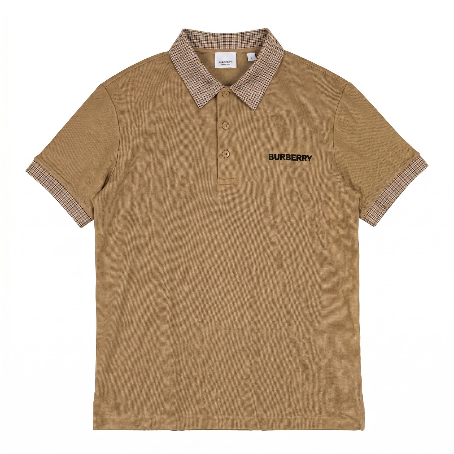 Burberry Polo Shirts Camel Polo Collar Moderate Straight Fit