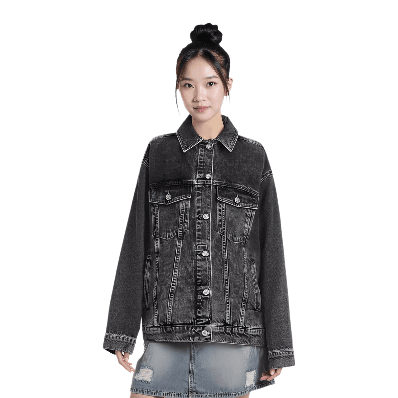 Anine Bing Rory Button Up Denim Jacket