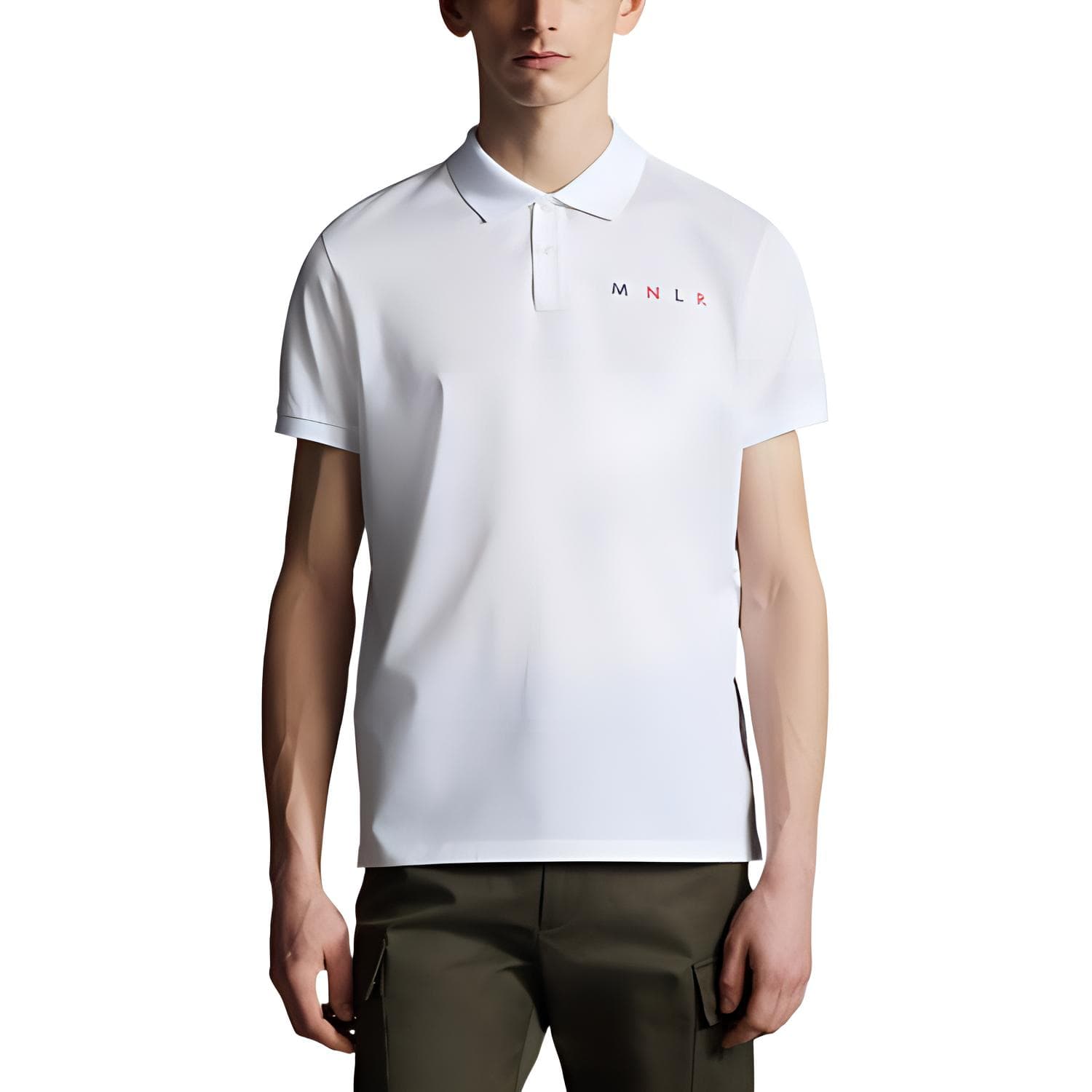 Moncler SS22 Polo Shirts White Polo Collar Moderate Straight Fit