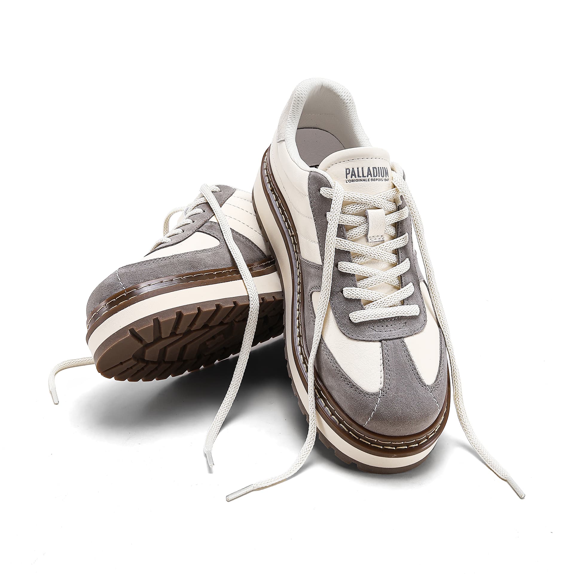 Palladium Skate Lowtop White Gray/Yellow Brown/Green White