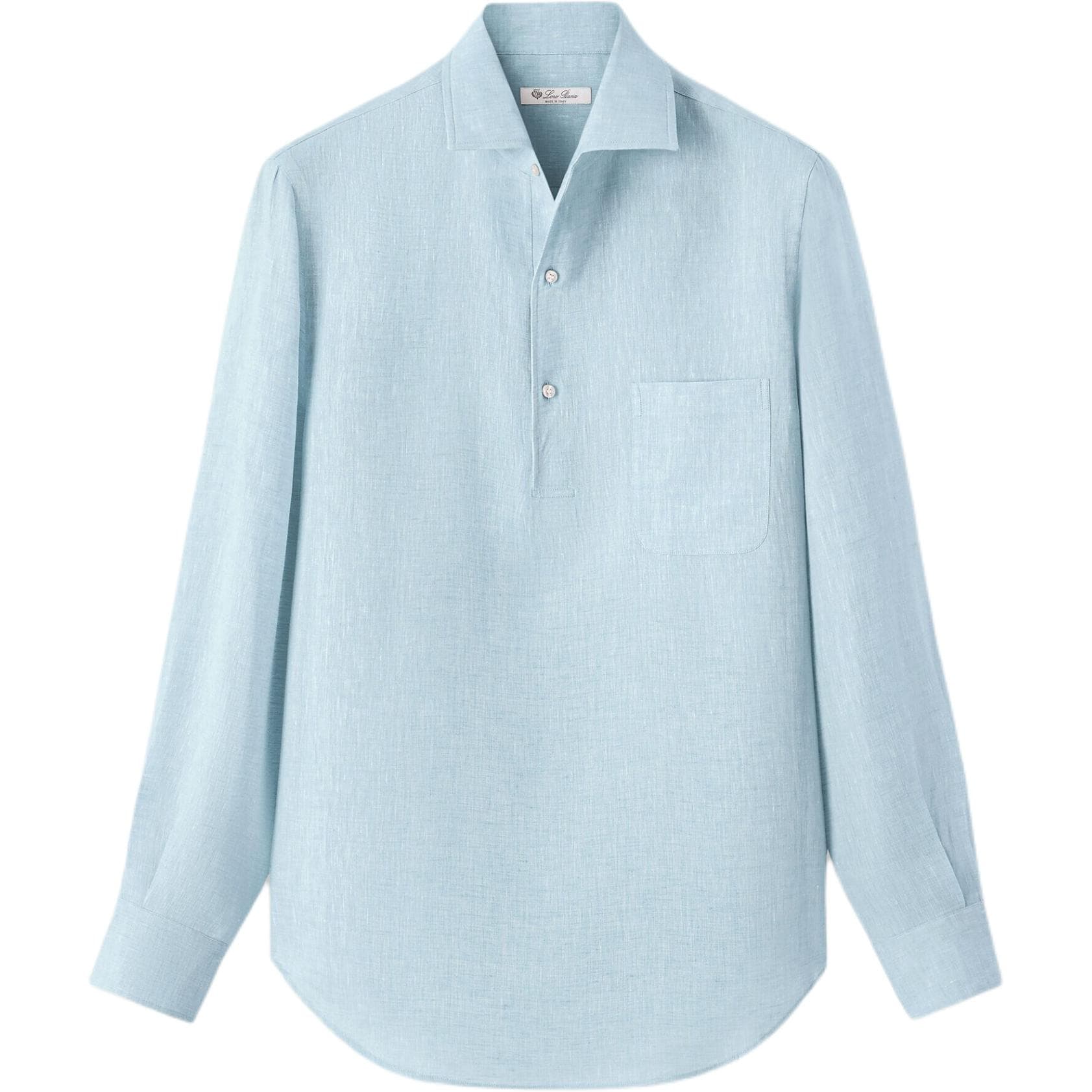 Loro Piana Shirts Light Blue Lapel Moderate Straight Fit